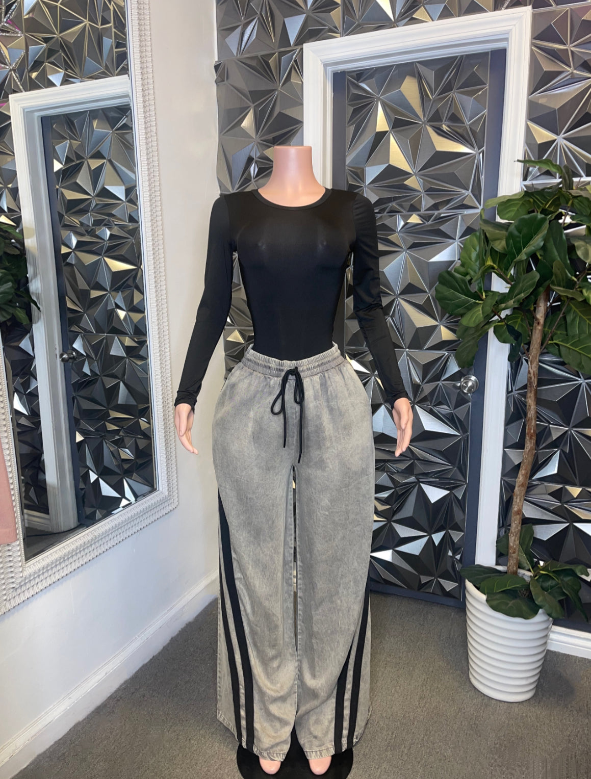 Calm Day Stripe Wide Leg Pants